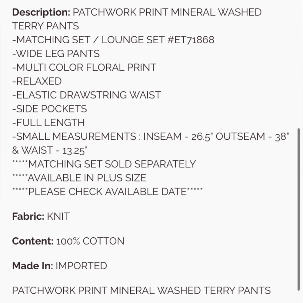 Easel Patchwork Print Wide-Leg Pants - Blue Multi - Picture 5 of 5
